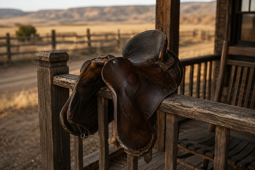 Vintage brown leather horse - vintage,