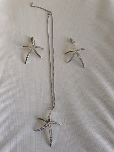 Silver starfish pendant - silver,
