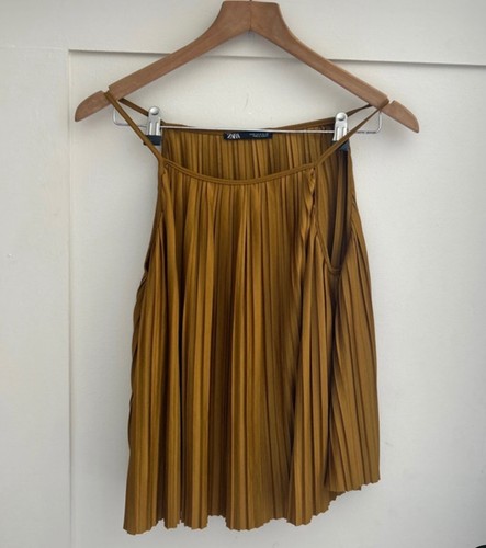 Zara mustard pleated cami - zara,