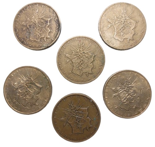 France francs coins x6 - coins,