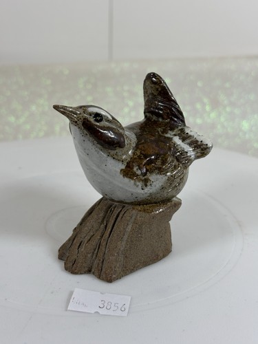 Small pottery bird signed - small, bc
