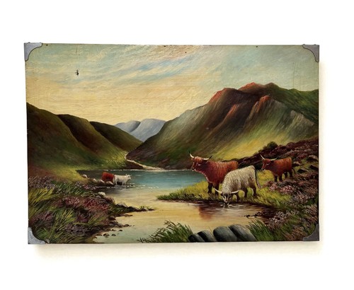 Vintage antique oil - oil, painting