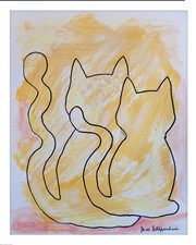 Cat couple soft colors - soft, 11x14
