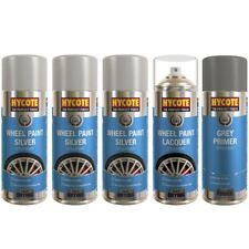 Hycote Silver Wheel Spray Paint x3 with Lacquer & Grey Primer Alloy Wheel Refurb