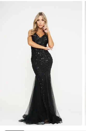Women black evening maxi - black,