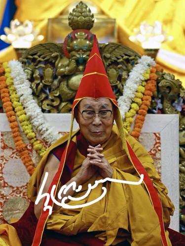 Dalai lama signed autograph - dalai,