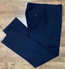 NEXT TAILORING Men's Navy Blue Check Suit Trousers W36 L33 Smart Dress Pants 36L