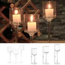 Set of 3 Tall Glass Candle