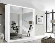 Milan Modern 2&3 Sliding door Wardrobe Cabinet bedroom 6 Sizes 4 Colors with LED