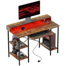HOMCOM Gaming Desk: Monitor Stand, Sliding Keyboard Tray, Refurbished