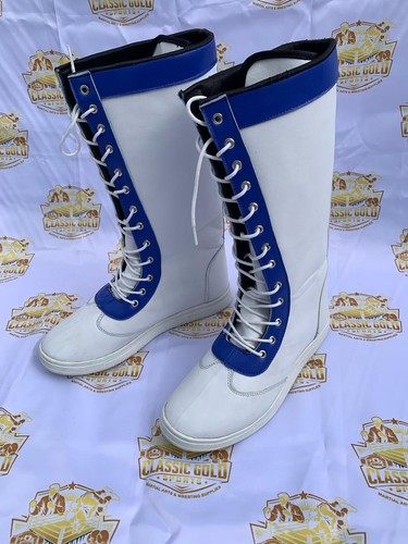 White blue lace up - white,