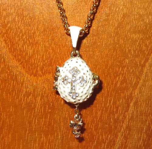 Egg pendant white - white, enamel