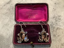 925 SILVER MORGANITE FROG EARRINGS