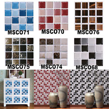 40X Mosaic Tile Stickers Self-adhesive Wall Decal Stick On Bathroom Kitchen Home