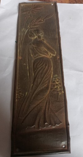Art nouveau door finger plate - art,