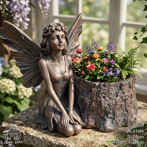 Magical rustic fairy - fairy, planter