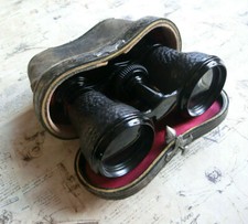 Vintage Negretti & Zambra Binoculars Opera Glasses Paris Opticians Leather Case 