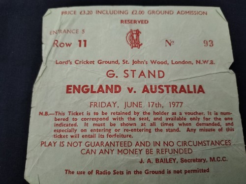 Vintage match ticket - ticket, v