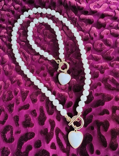 Gold tone white - beaded, ball