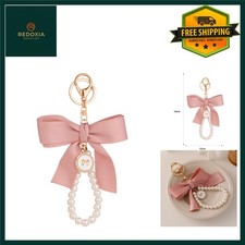 Elegant Pearl Pink Bow Charm