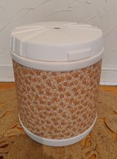 Vintage 1970s PLYSU Green Flower Power Laundry Bin Basket  - Bathroom Bin - PROP