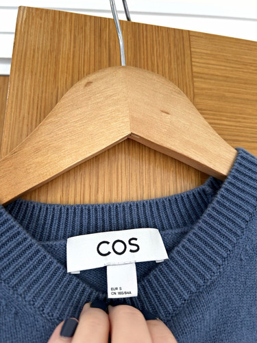Cos womens blue wool knit - blue, crew