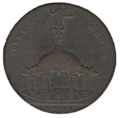 1794 ipswich halfpenny token - ipswich,