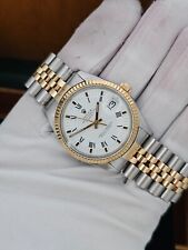 Rolex Date Watch, Ref 15000, 34mm White Dial, Steel & Yellow Gold
