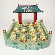 Lucky Buddha 12 Miniature Statue Figurine Set Temple Shrine Buddhist Display