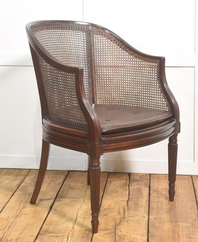 Edwardian mahogany and cane - mahogany,