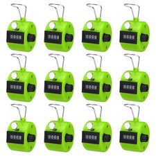 12pcs Click Counters 4 Digit Mechanical Handheld Hand Tally Lap Counter Green