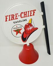 Cast Iron TEXACO FIRE CHIEF GASOLINE Wall Mount SERVICE STATION SIGN BELL 10x14"