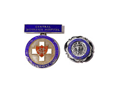 2 x 1959 Silver Enamel Badges MIDDLESEX HOSPITAL & General Nursing Council