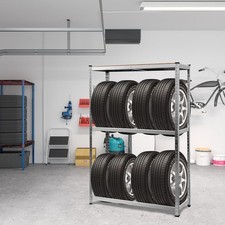 120 x 40 x 180CM 3-Tier Industrial Tire Rack Storage Tyre Rack Adjustable Shelve