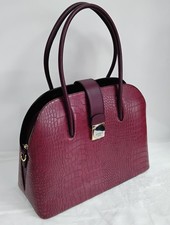 Bessie London Shoulder Bag Faux Croc Burgundy. Large - HB22GA
