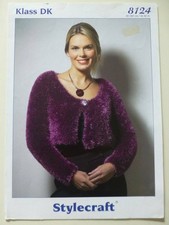 STYLECRAFT 8124 LADIES' 32-42" KLASS DK EYELASH CARDIGAN SHRUG KNITTING PATTERN