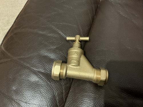 Brass poly stopcock 25mm - brass, x