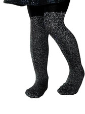 girls sparkling silver tights