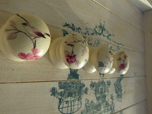 Cream birds and flowers - and,