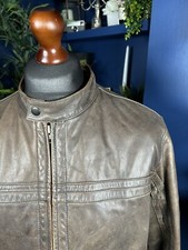 Vintage 70s Merona Brown Leather Jacket Medium Biker Moto