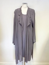 BELLA DONNA GRAPE CREPE ASYMETRIC LONG TOP & MATCHING OVER JACKET ONE SIZE M/L