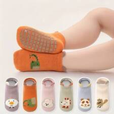 Non Slip Grippy Socks Cute Kids Babies Toddlers Boys Girls Cotton Pair UK STOCK