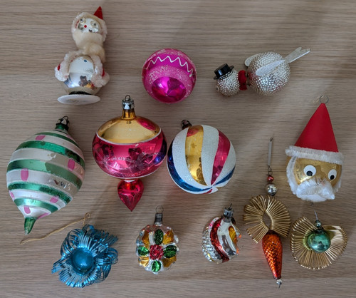 Mercury glass baubles - 12, x
