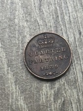 Victoria, Quarter Farthing, 1839, Scarce Coins