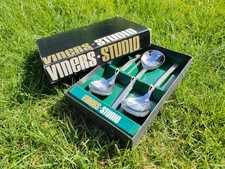 Vtg Viners Studio Stainless Steel Fruit Spoons X6 Gerald Benney Boxed - Free P&P