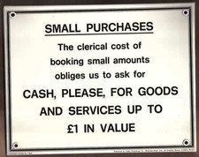 SMALL PURCHASES..CASH PLEASE £1 Original Cable Pub Co. Garage Card Sign No. 76/1