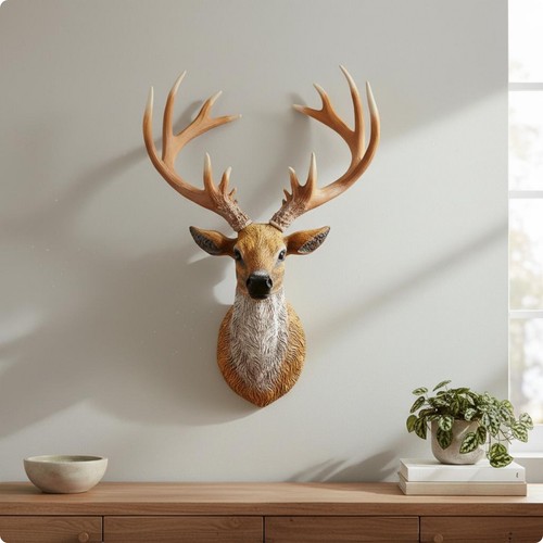 Deer head wall - deer, 3d