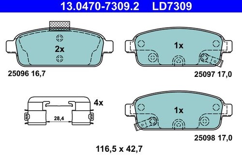 0470 7309 brake pad - brake, set