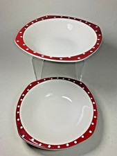 Two vintage Midwinter Stylecraft Red Domino Cereal / Soup Bowls 1950’s