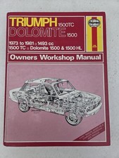 Triumph Dolomite 1500 TC Haynes Manual 1973 to 1981 1500 1500TC HL